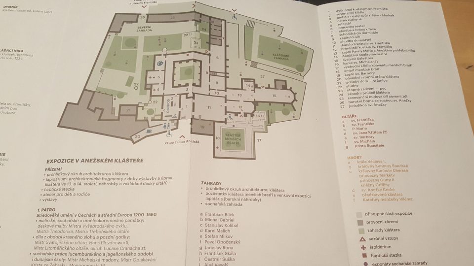 Plánek Anežského kláštera a zahrad si vyzvednete v pokladně